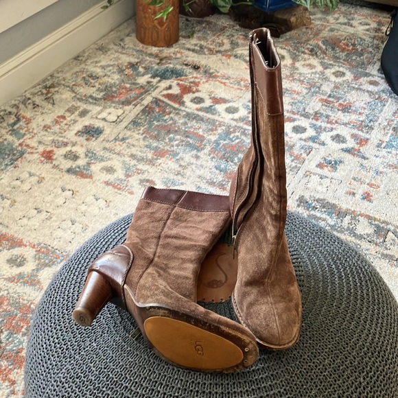🔥🔥🔥🔥🔥UGG suede /leather high heels women’s boots🔥🔥🔥🔥 - Picture 3 of 8